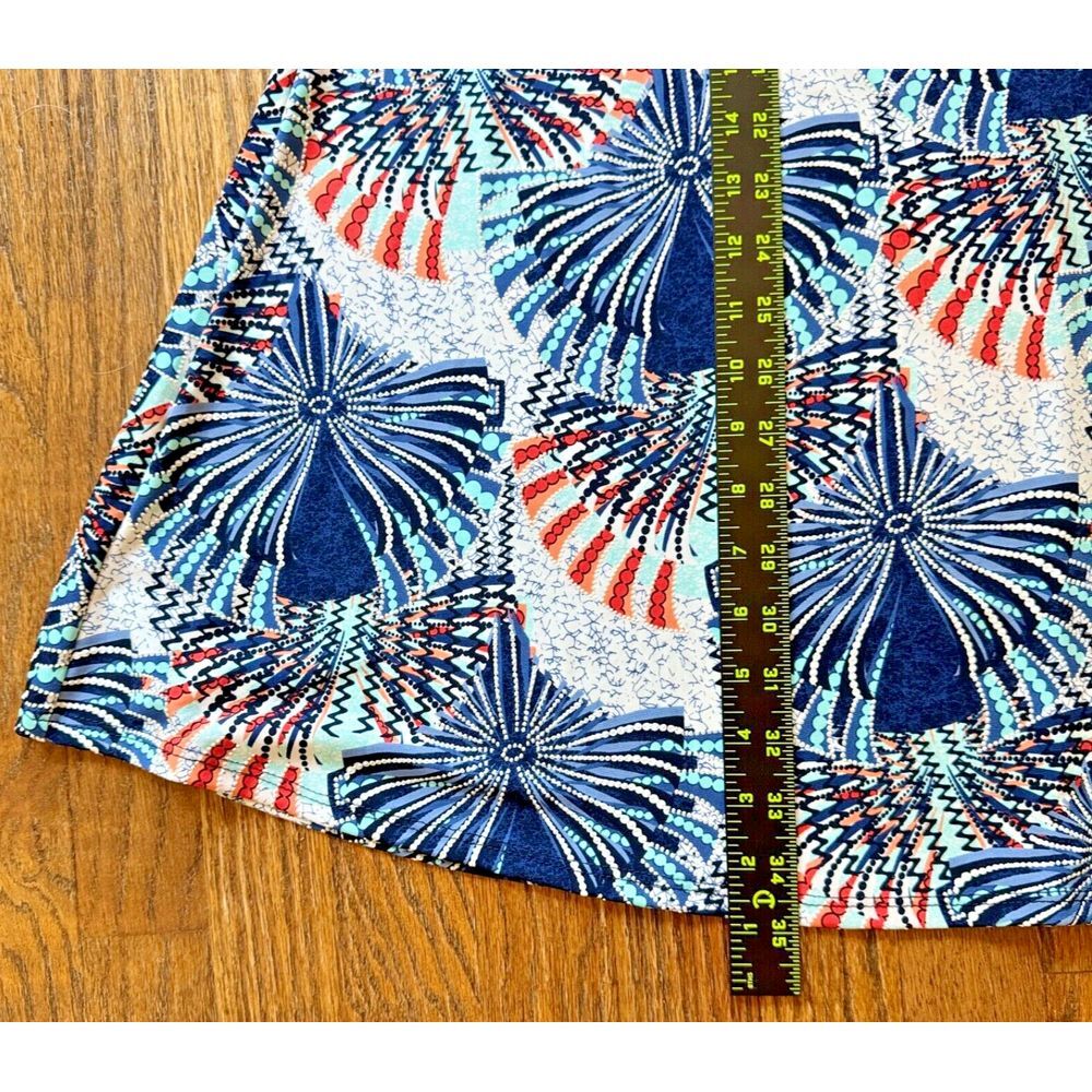 SJS A Line Dress Textured Abstract Star Burst Pattern Red White Blue July 4th LG - Picture 8 of 10